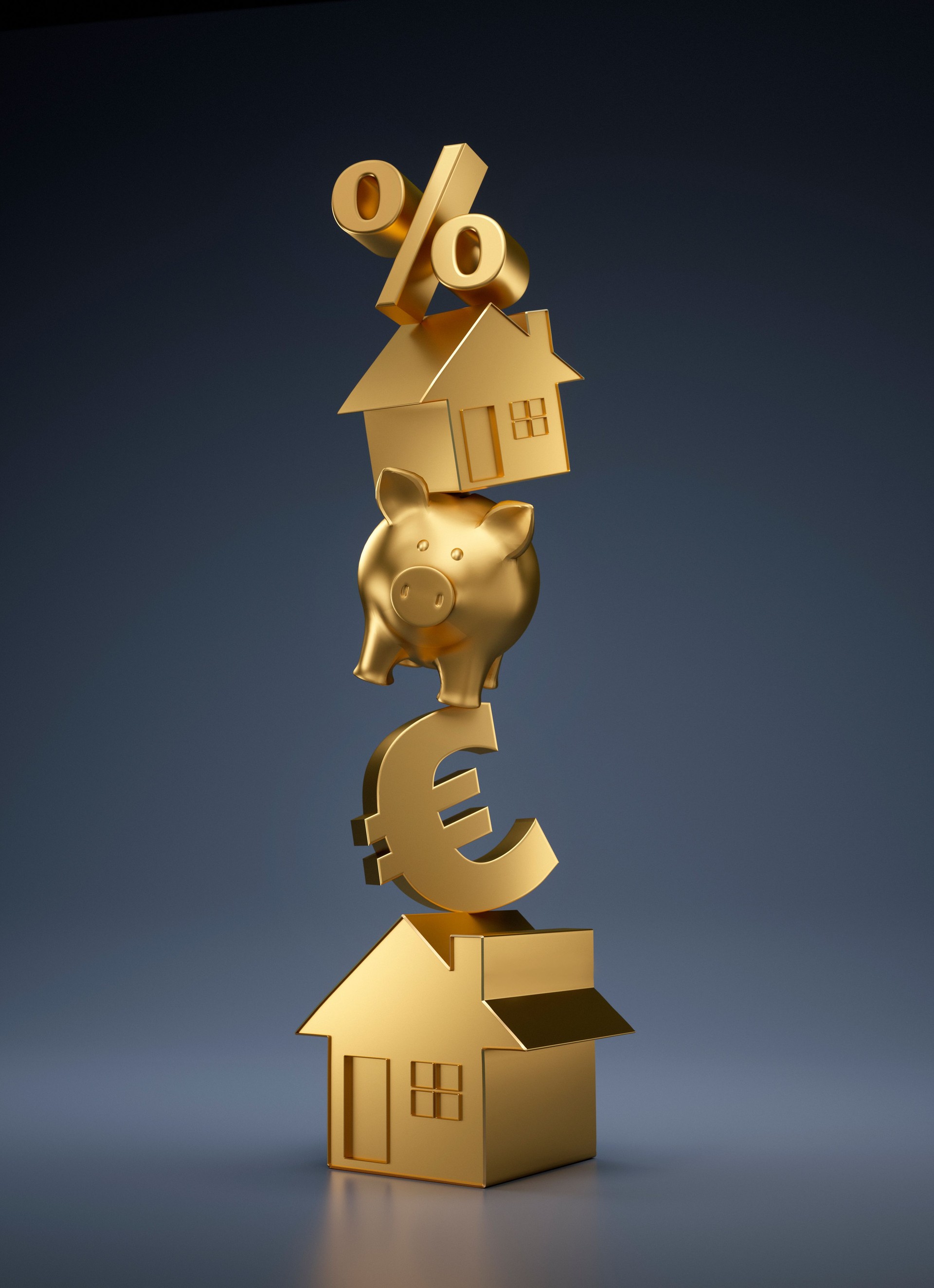 Real estate buying and sale balance concept