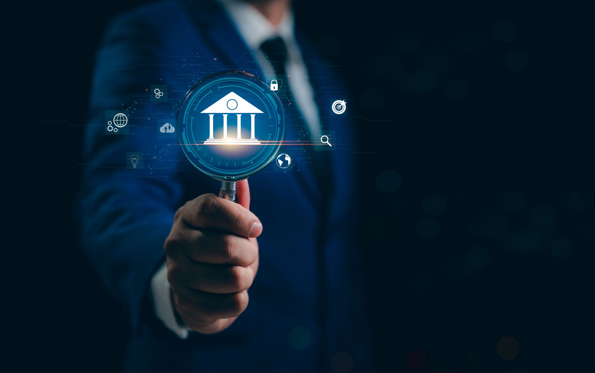 Business banking financial stock market concept. Businessman hand showing analyze financial data stock market. Business finance stock bar chart Hologram. Business success and growth.