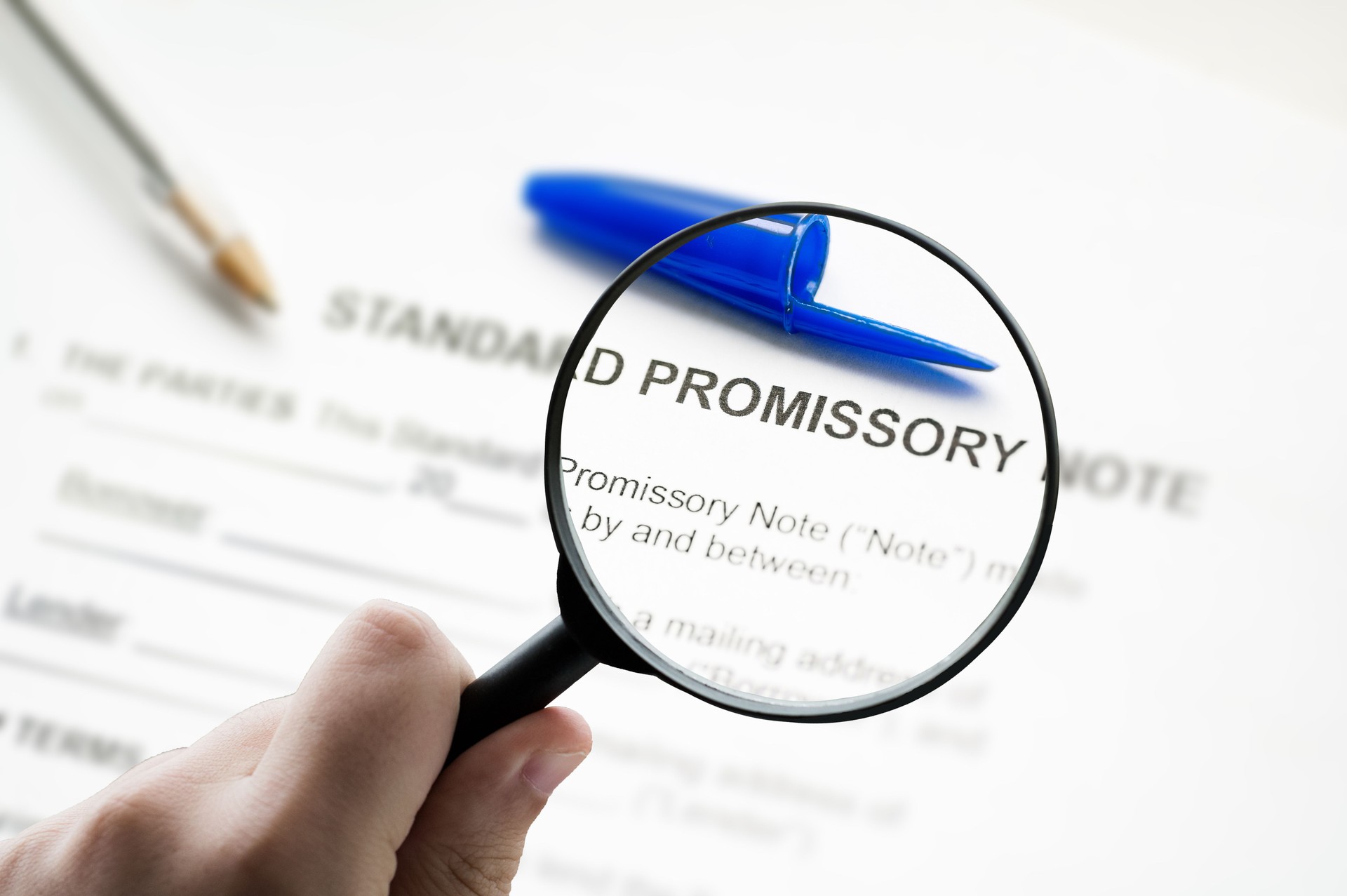 Focusing on a standard promissory note Focusing on a standard promissory note